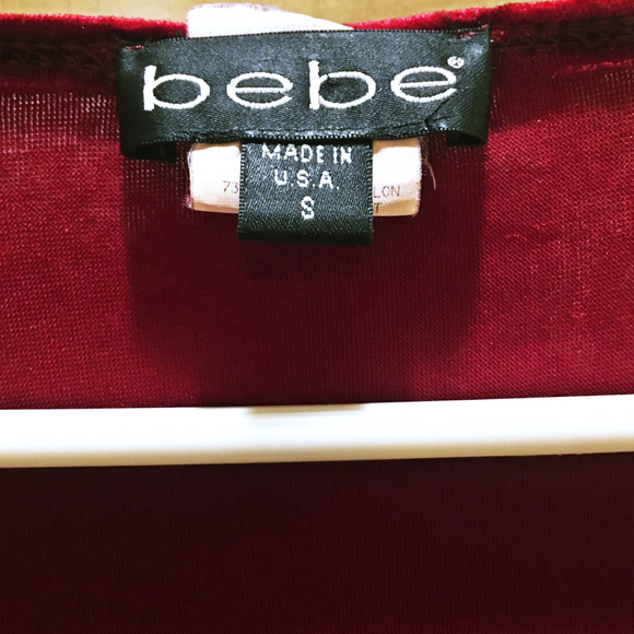 BEBE Red Velvet Adjustable Crop Top - Picture 5 of 5